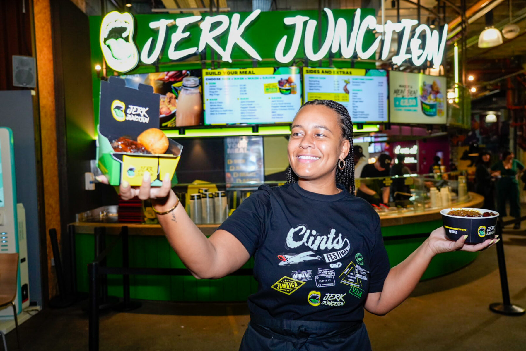 Mel from Jerk Junction on launch day 