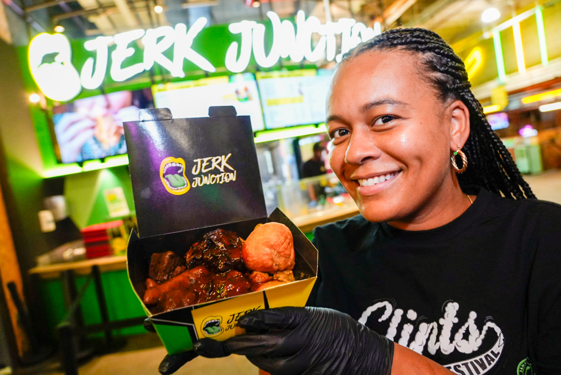 Mel from Jerk Junction on launch day 