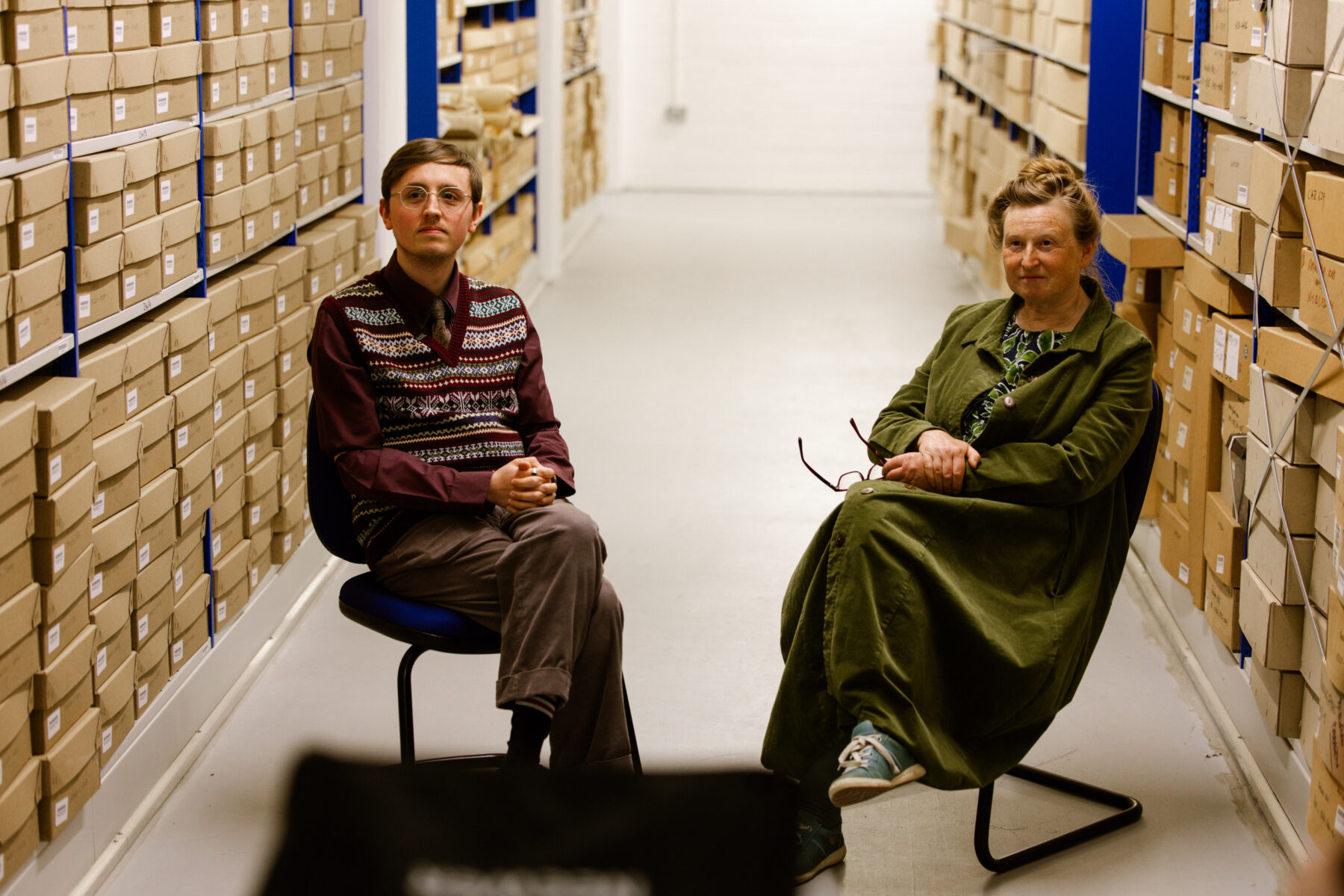  Alex Pearson and Ruth Goodman filming at West Yorkshire Archive Service